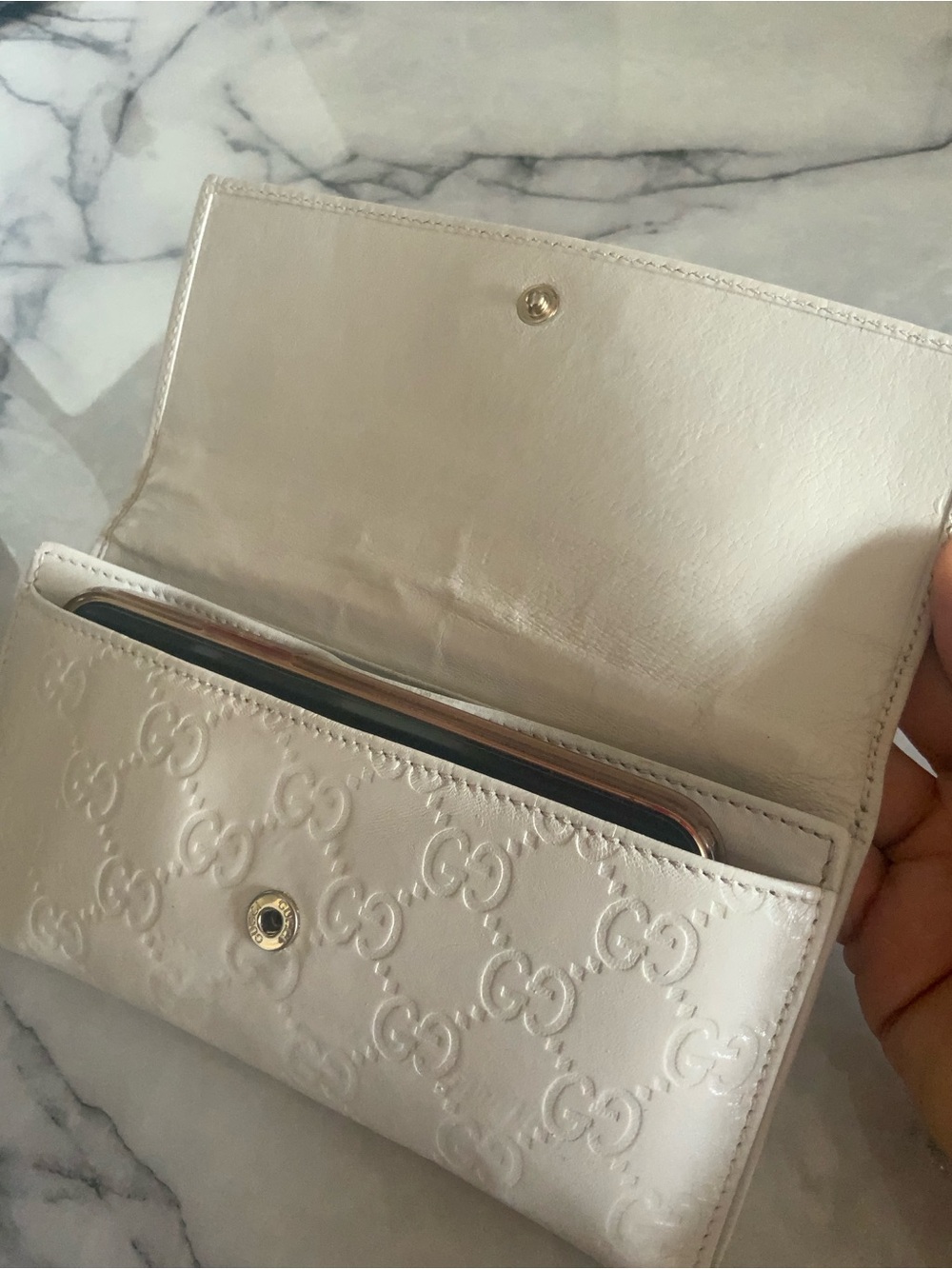 Gucci Ivory Guccissima long wallet - Picture 9 of 15